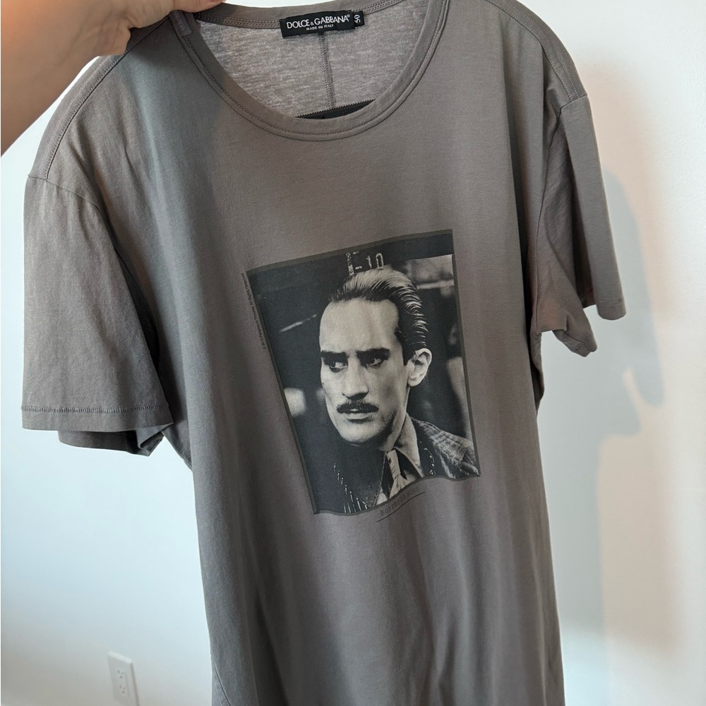 Dolce & Gabbana Charcoal Graphic Tee for Men Robert De Niro